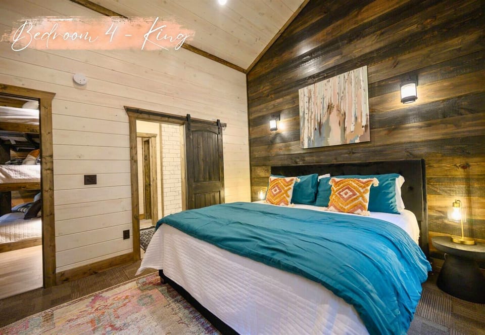 Retreat to this tranquil haven with a king bed where the blend of rustic charm and comfort provides the perfect end to your day.