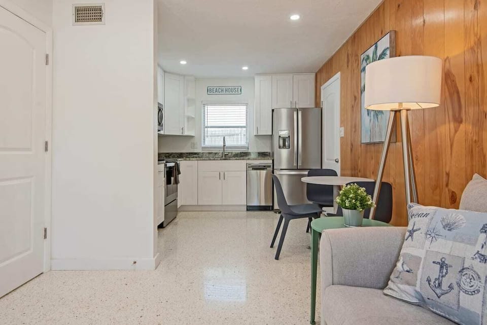 View from the living room to the kitchen.