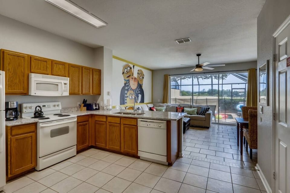 Open Style Kitchen - You can see the kids play in the pool while you cook