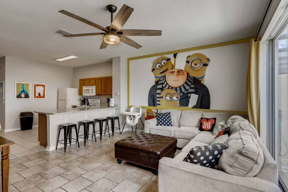 Laughter guaranteed in this cheerful Minions-themed living room, designed with families in mind.