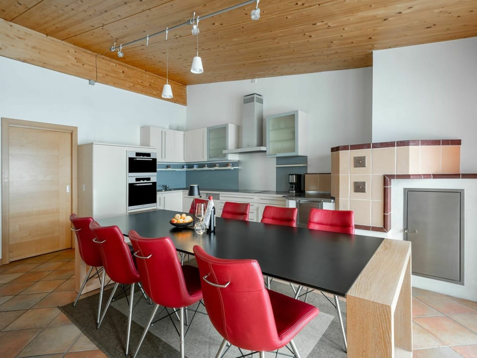 Furniture, Property, Table, Cabinetry, Building, Chair, Wood, Orange, Interior Design