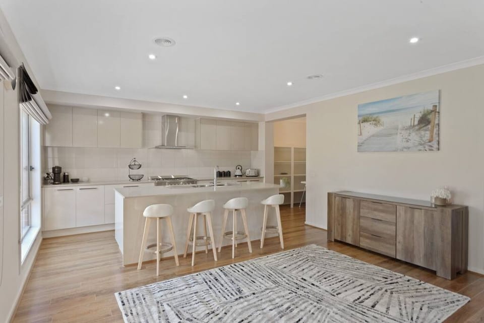 Large kitchen area with buffet