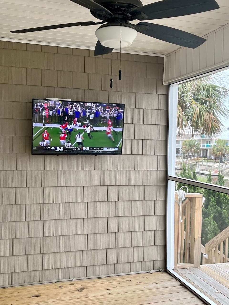 Watch the game on the back porch!