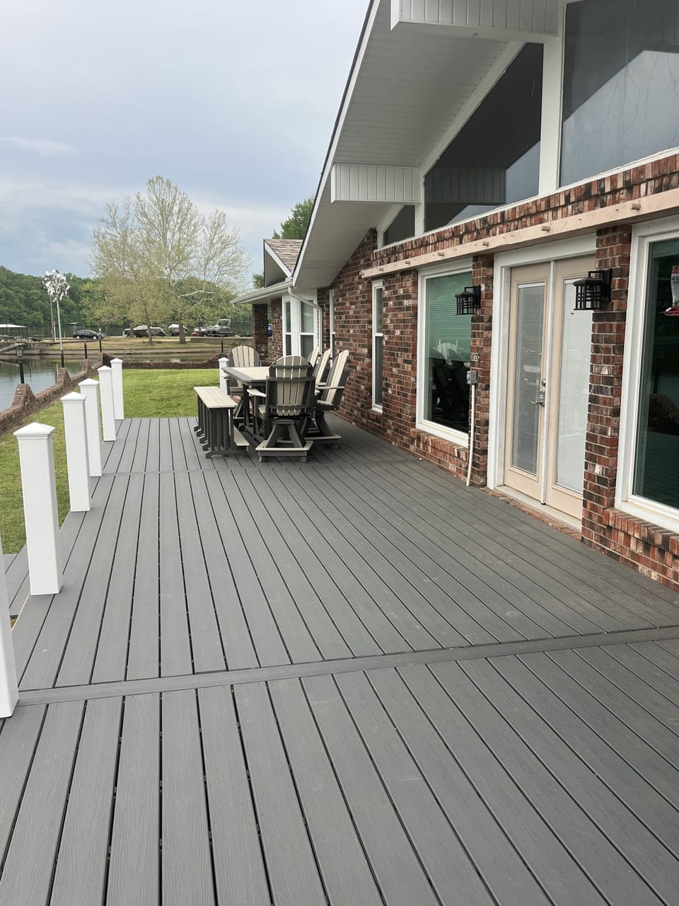 Spend time on the 48 x12 deck and view the lake from the outdoor furniture