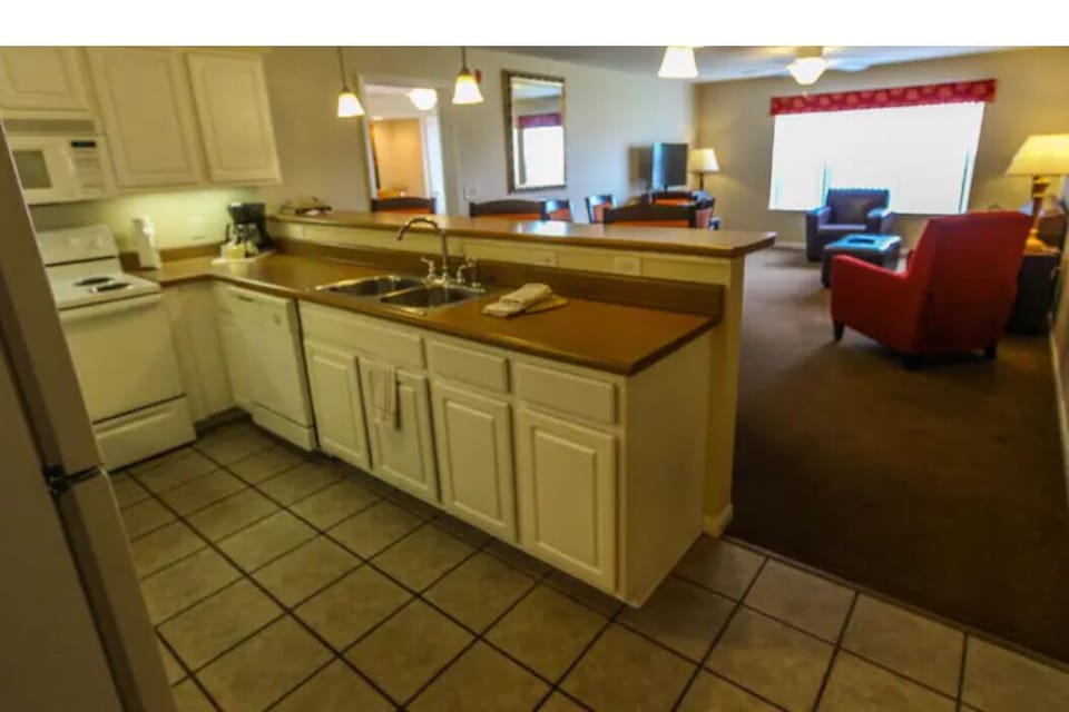 The kitchen and living areas are nicely appointed and very spacious.