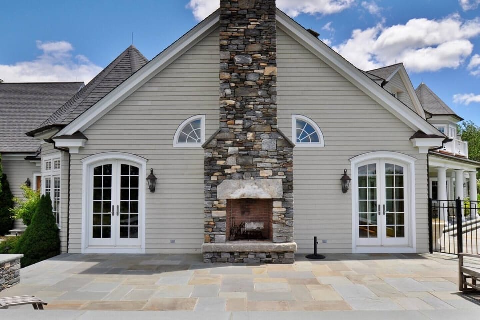 exterior wood burning fireplace