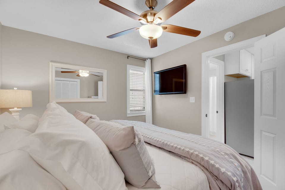 Master bedroom with flat screen TV
