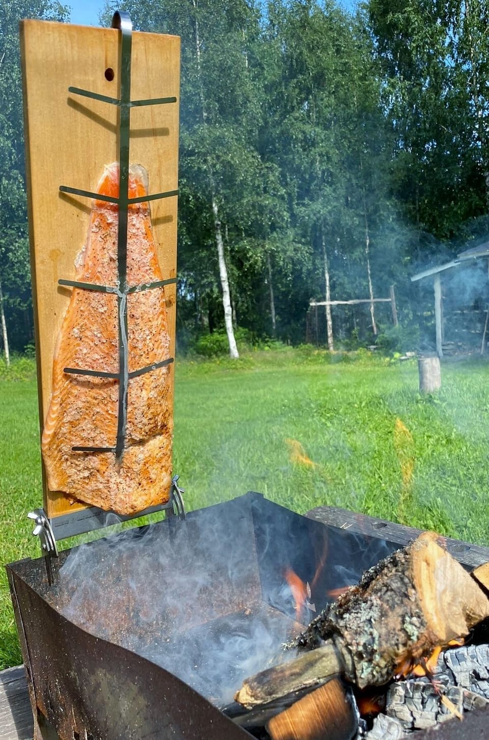 Fire salmon is almost ready