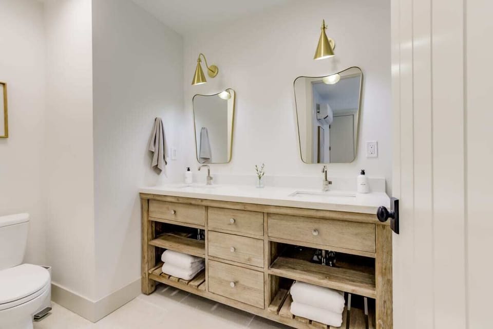  A private bath with a rain shower