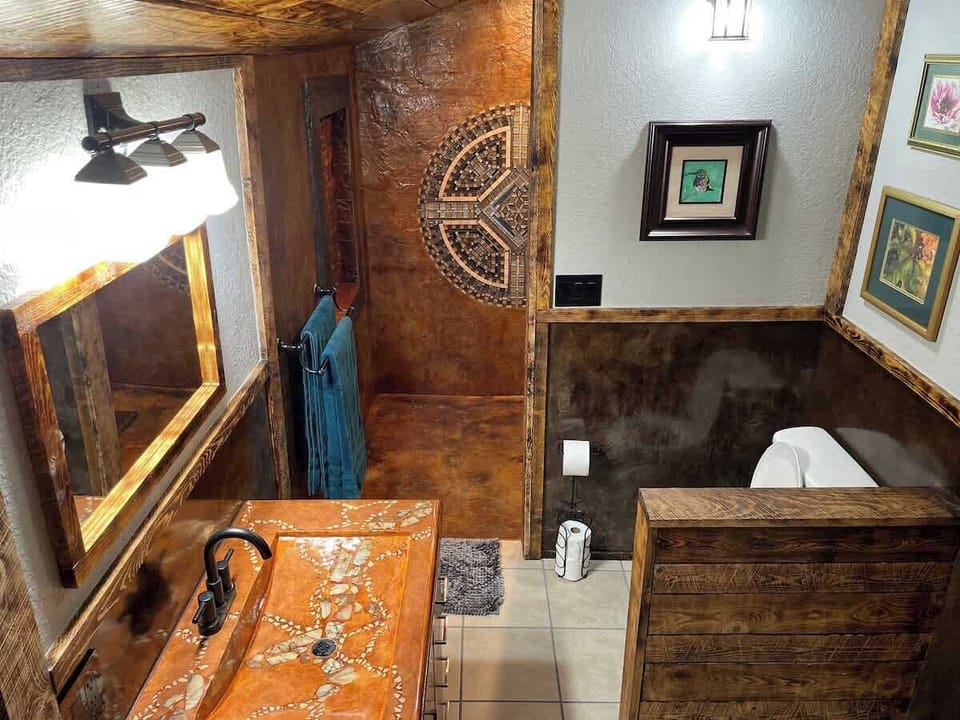 Rustic Bathroom with Custom Finishes