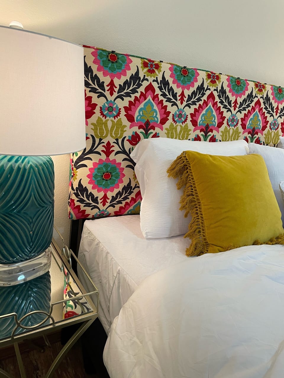 King bed with Boho style frame