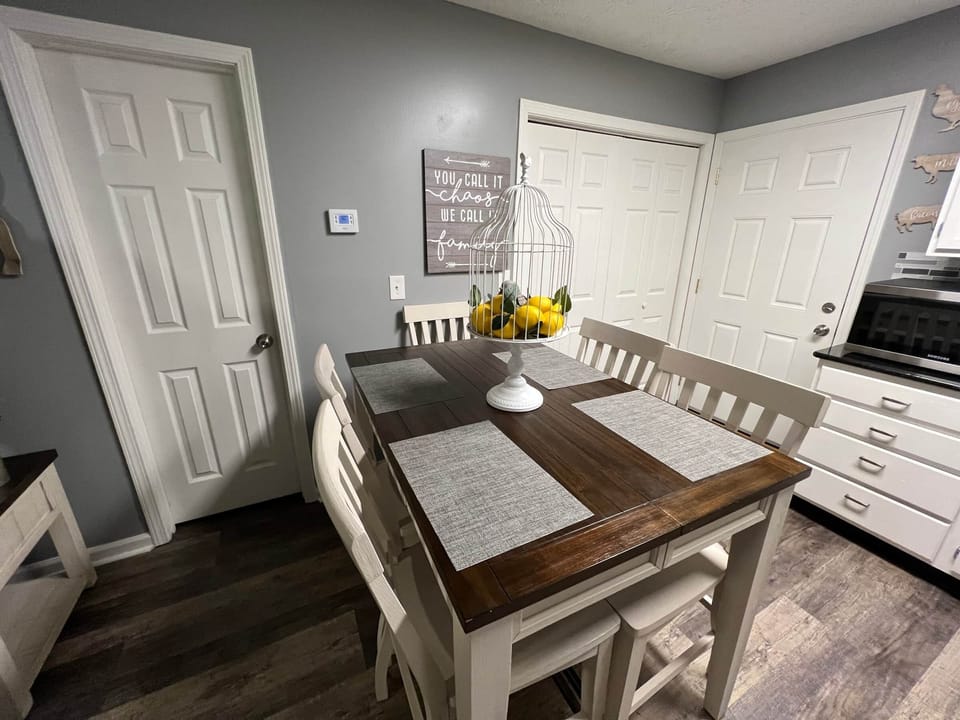 A dining table that seats 6 for everyone to enjoy a meal together!