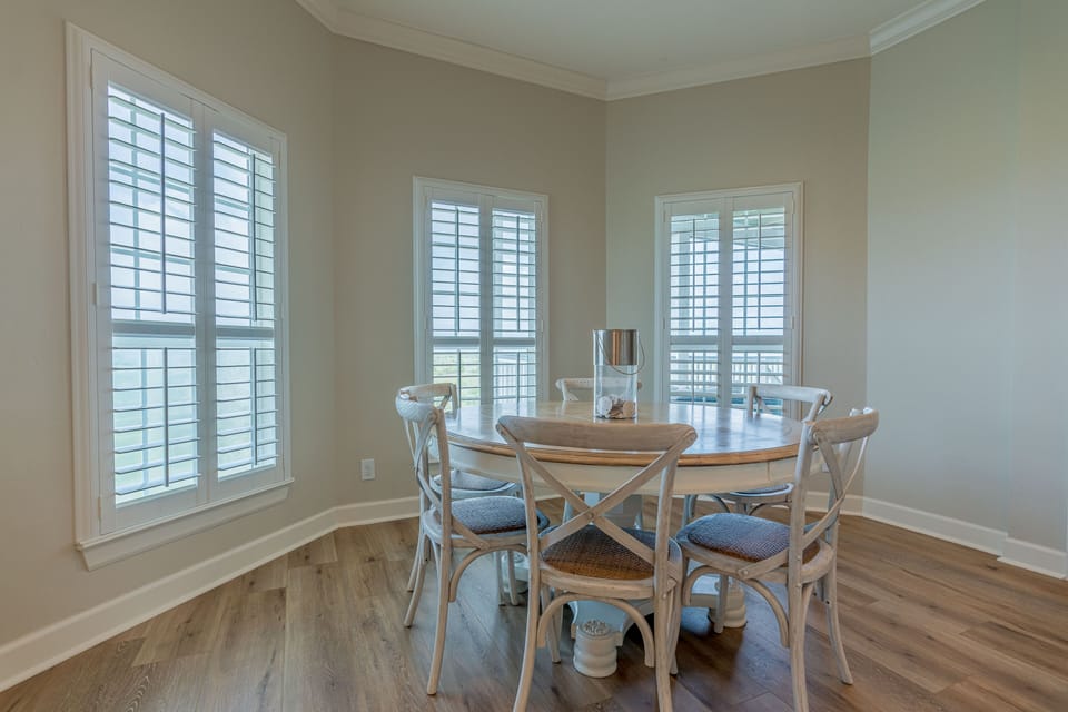 Bright and open eat-in kitchen + great views