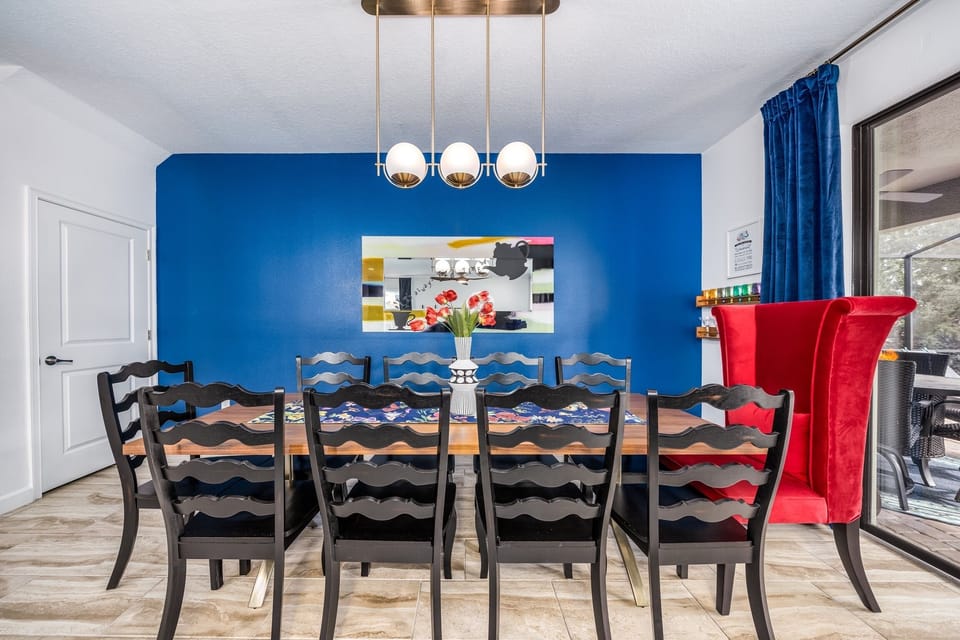 Enjoy the Mad Hatter's table with flexible seating for up to 10 guests.