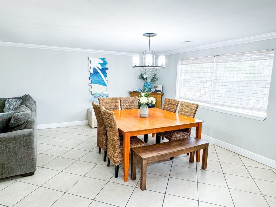 Or eat at our dining table for up to 8.