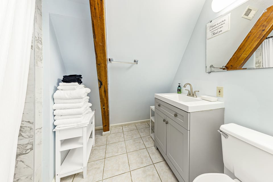Newly remodeled bathroom: Bathroom 3 has a standing shower.