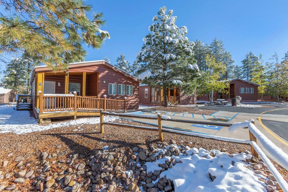 Soak up peaceful forest vibes outside your private cabin.