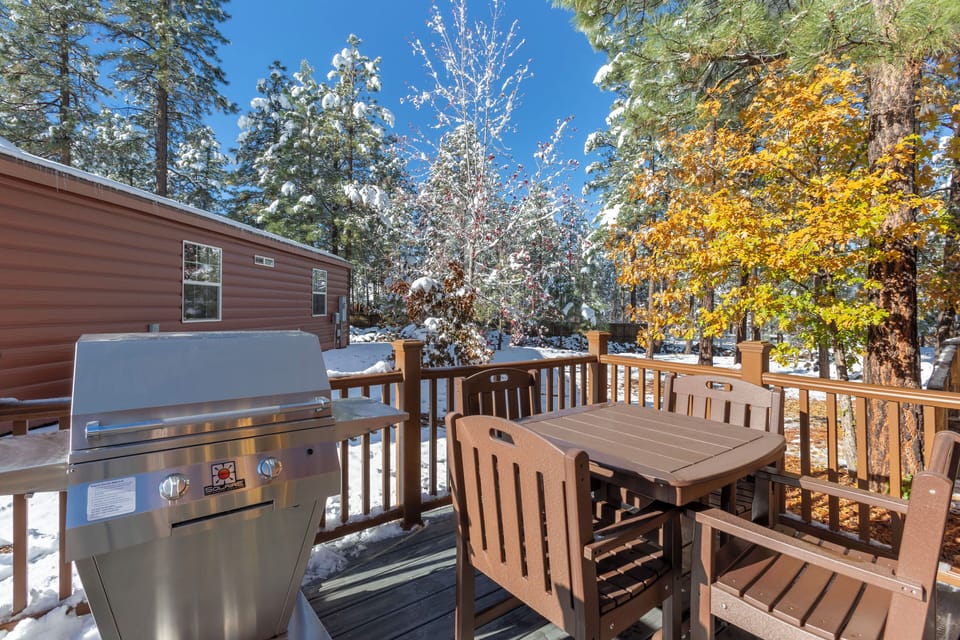 Grill outdoors and breathe in fresh forest air year-round.