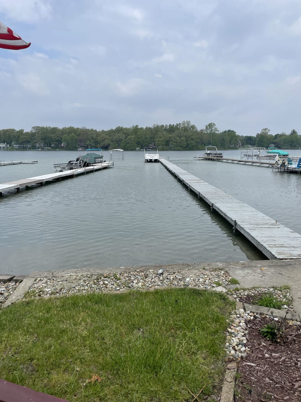 Our long dock on the right, we are planning to replace with a new one soon.