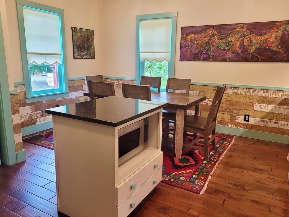 A full eat in kitchen for enjoying meals with family or friends.