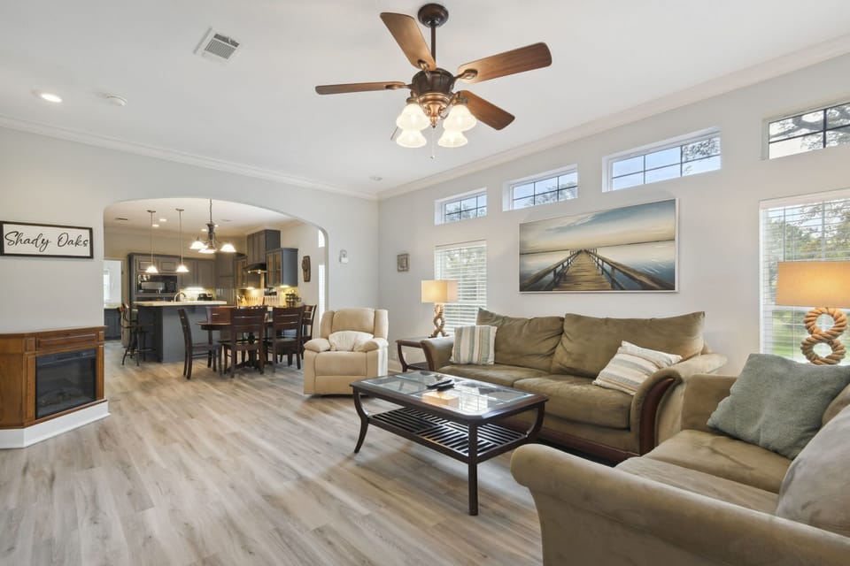 Large living room for gathering and entertaining.  