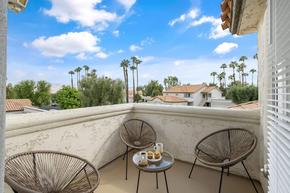 Smaller patio is perfect to watch sunrises over the mountains