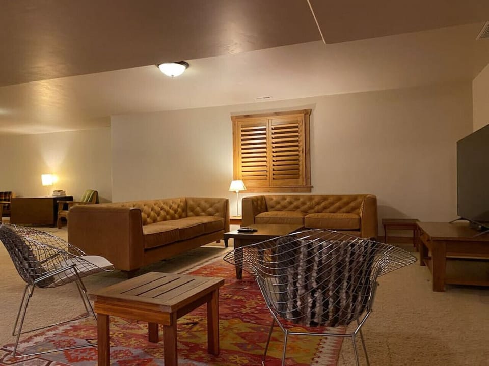 Basement TV and Lounge Area