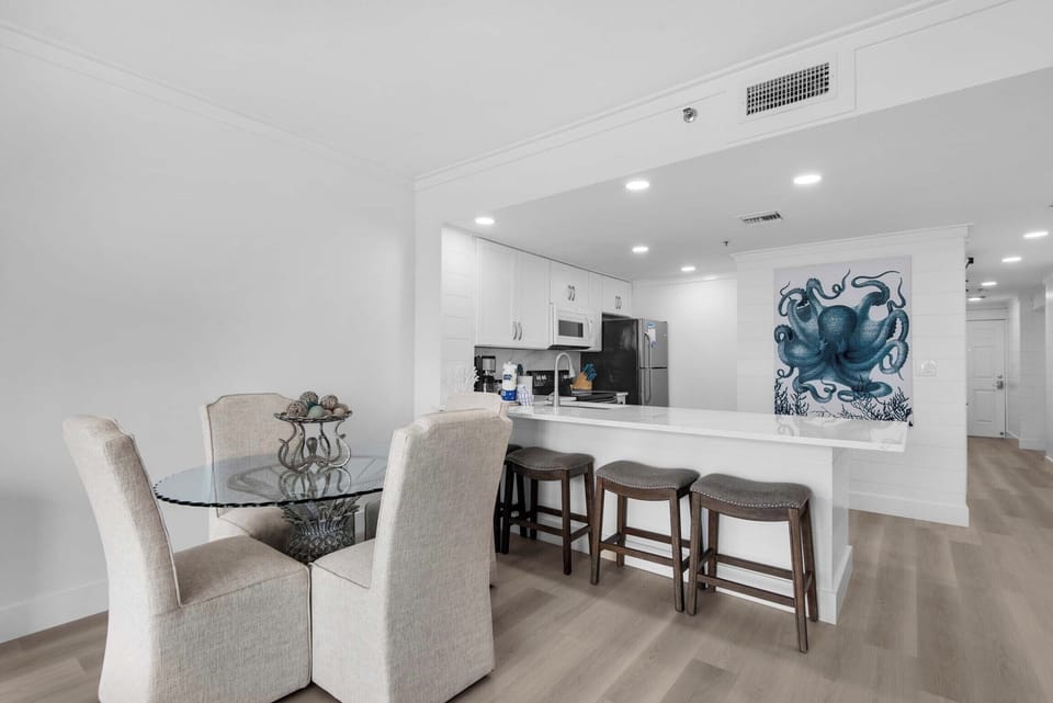 Dining table with seating for four