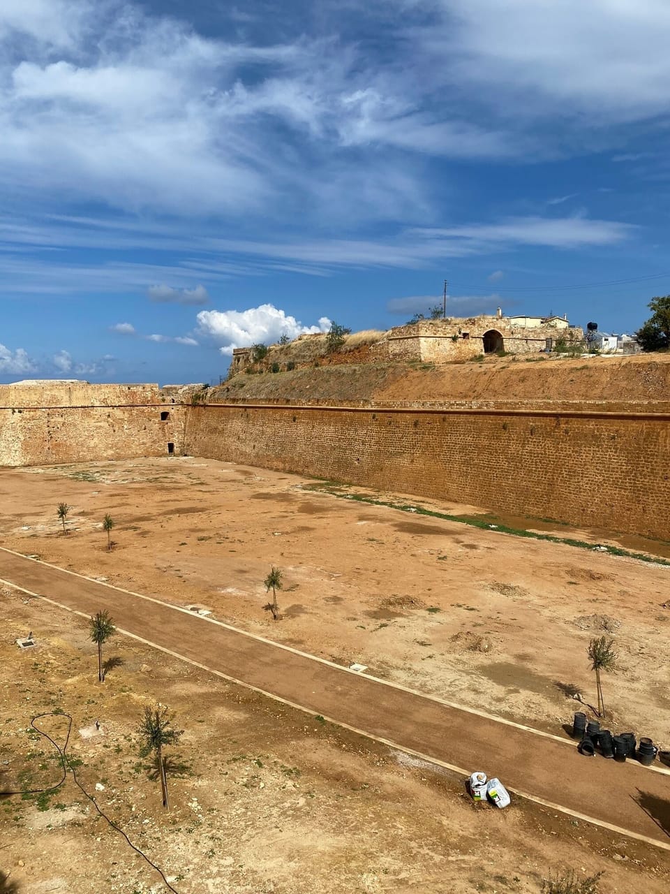 the ancient walls of the city of Chanea
- outside of the apartment -