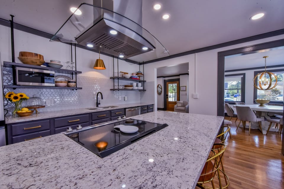 Kitchen - The kitchen is open to the dining room.