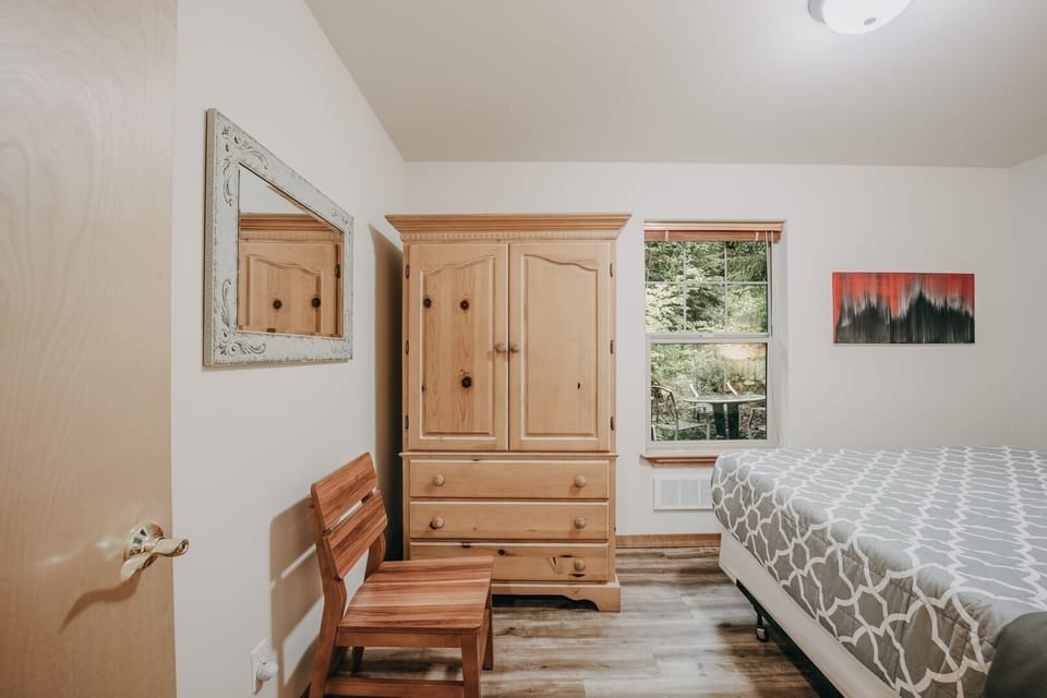 Indoors, Hardwood, Stained Wood, Furniture, Painting