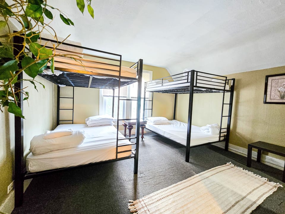 Two bunk beds with queen size mattresses