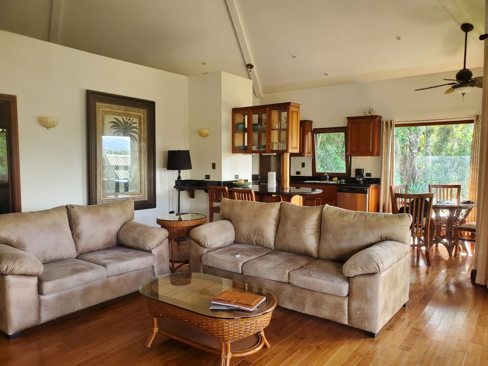 Great room, diding and kitchen