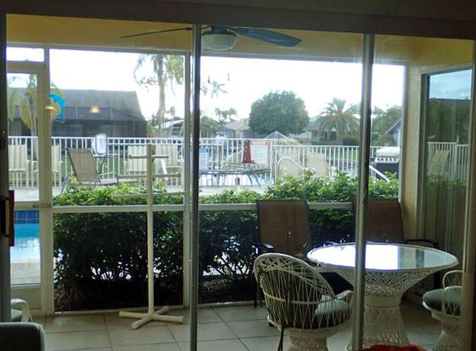 Screened in porch off living room and master bedroom.
