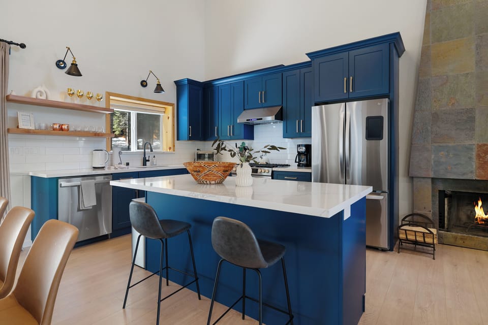 Enjoy a breakfast bar for two off the new kitchen island