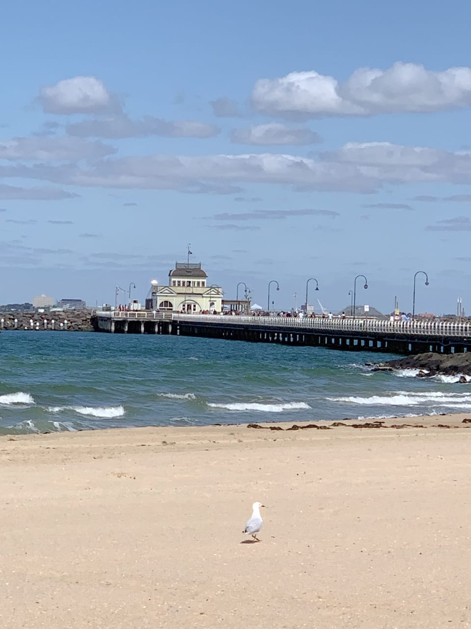 Charming St Kilda Pier with its heritage café 