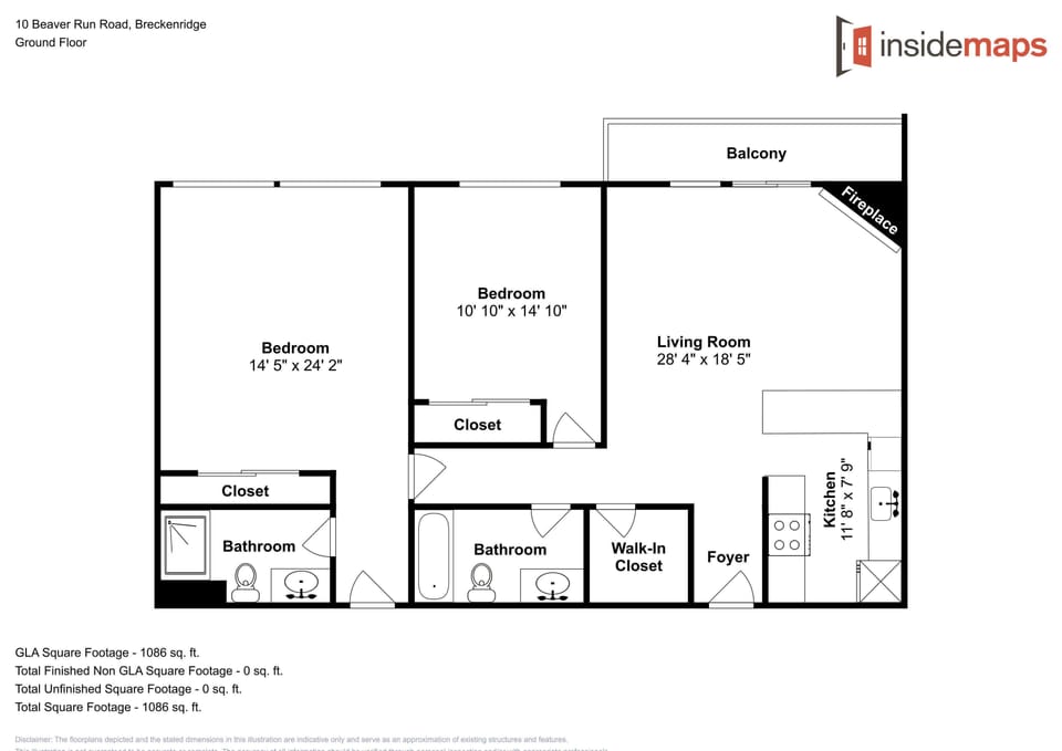 Review the thoughtful layout of your future home with two bedrooms, living room, kitchen, and balcony perfectly arranged for comfortable living.