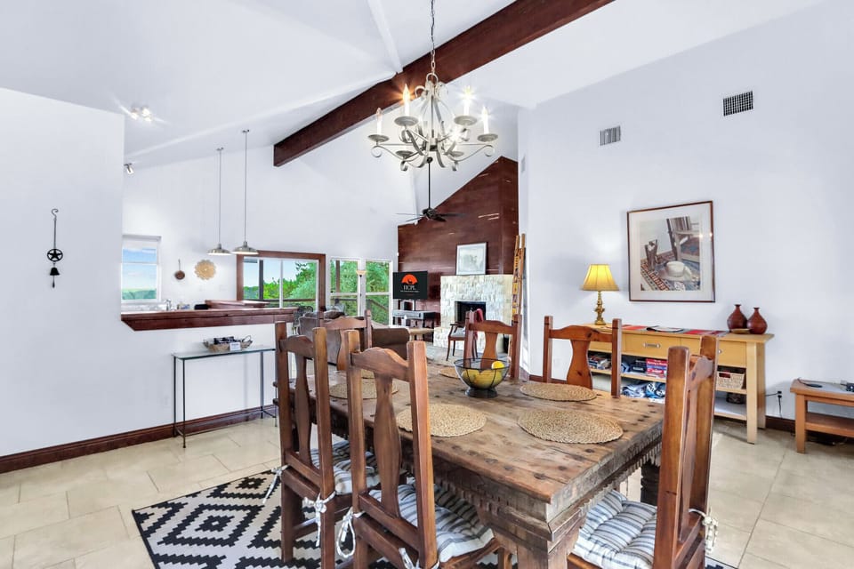 Looking out to the living room from the formal dining