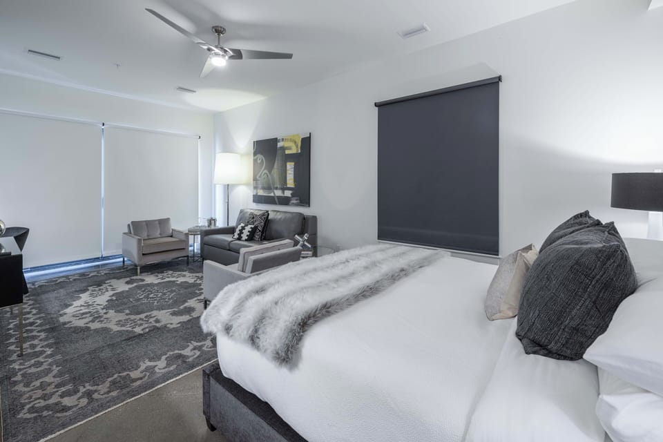 King bed suite and sleeper sofa.