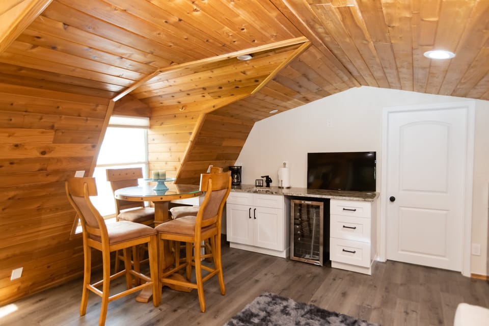 Dining space indoors and there's one outdoors too