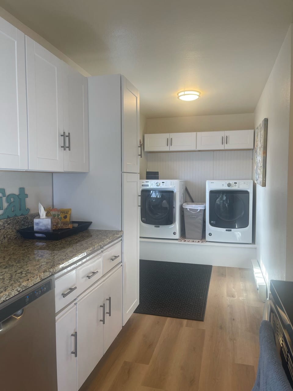 Washer and dryer from kitchen 