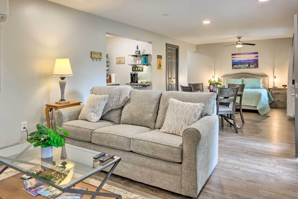 Studio Interior | Queen Sleeper Sofa | Central A/C