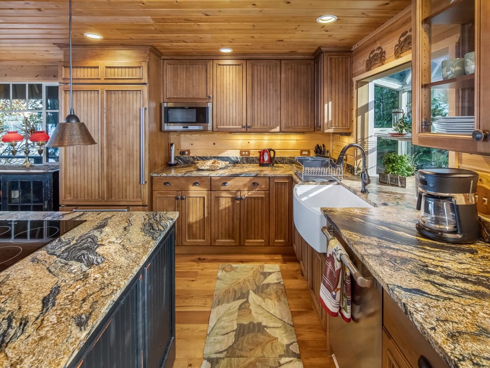 Full kitchen with standard coffee maker