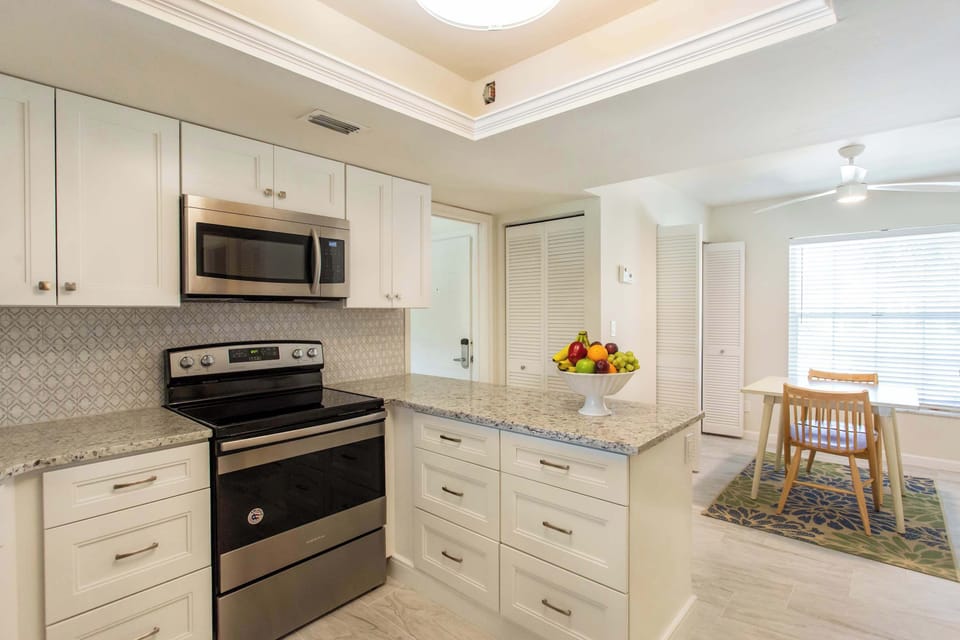 Fully stocked kitchen with new appliances