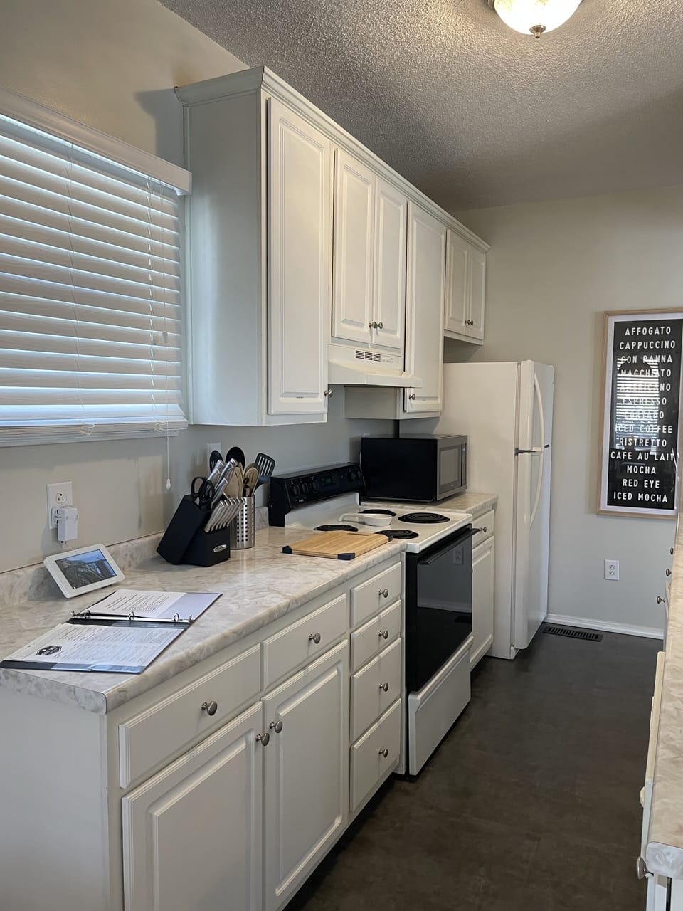 Galley kitchen from Dining area view