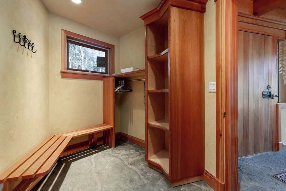 Mudroom with plenty of storage off the entry