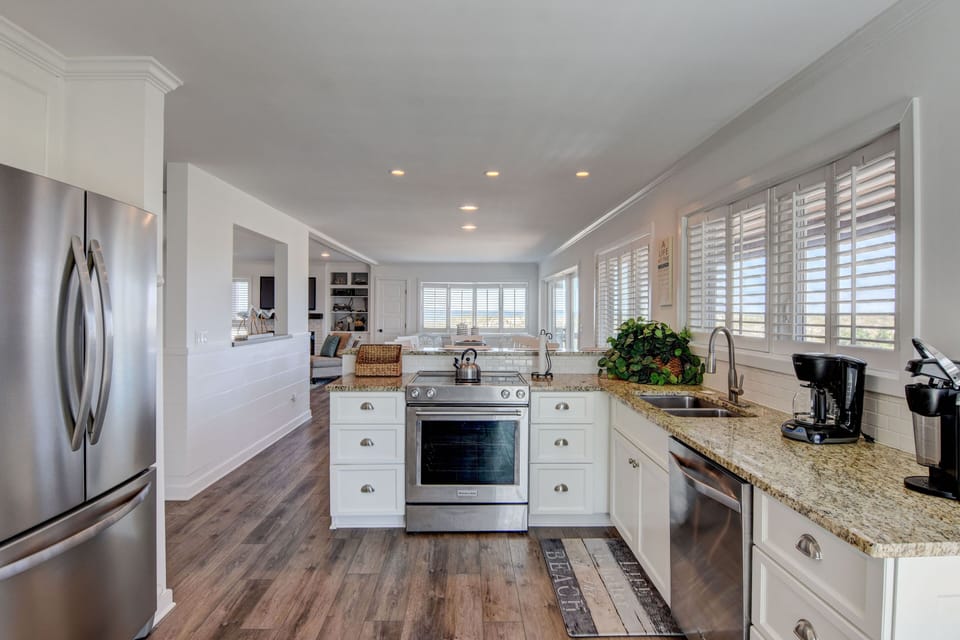 High end appliances and open great room