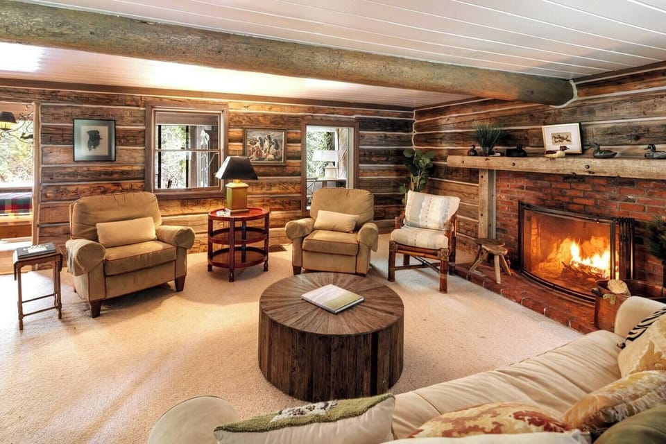 Cozy living room in the iconic house on the Bigwood River