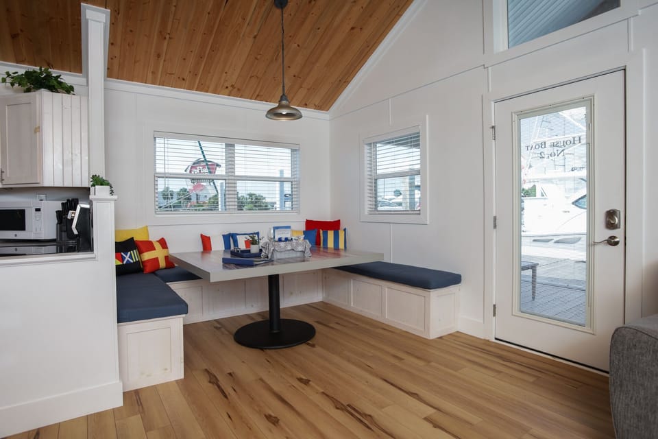 Spacious seating with a banquette