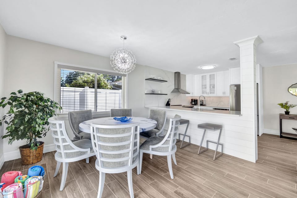 Bright kitchen and dining connection for easy hosting